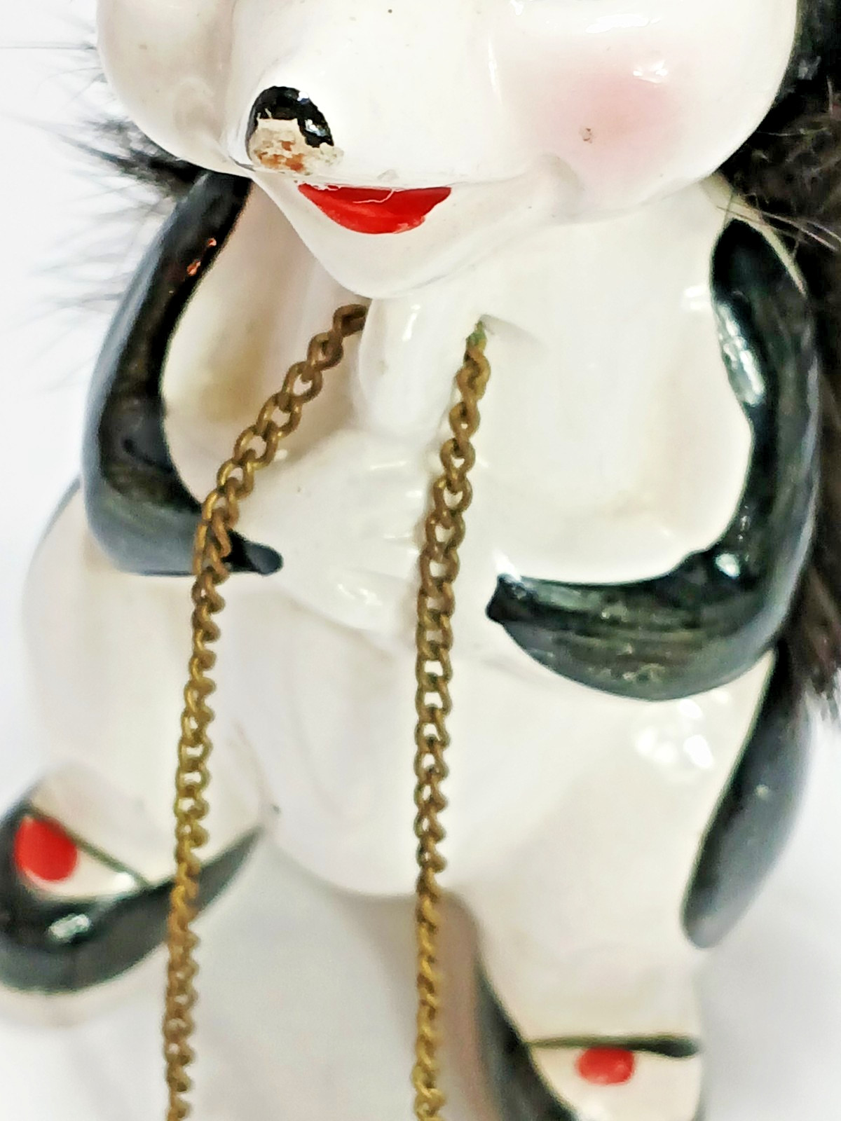 Vtg 1950s Anthropomorphic Skunk Family Mom Babies Chain Ceramic Figurines Japan