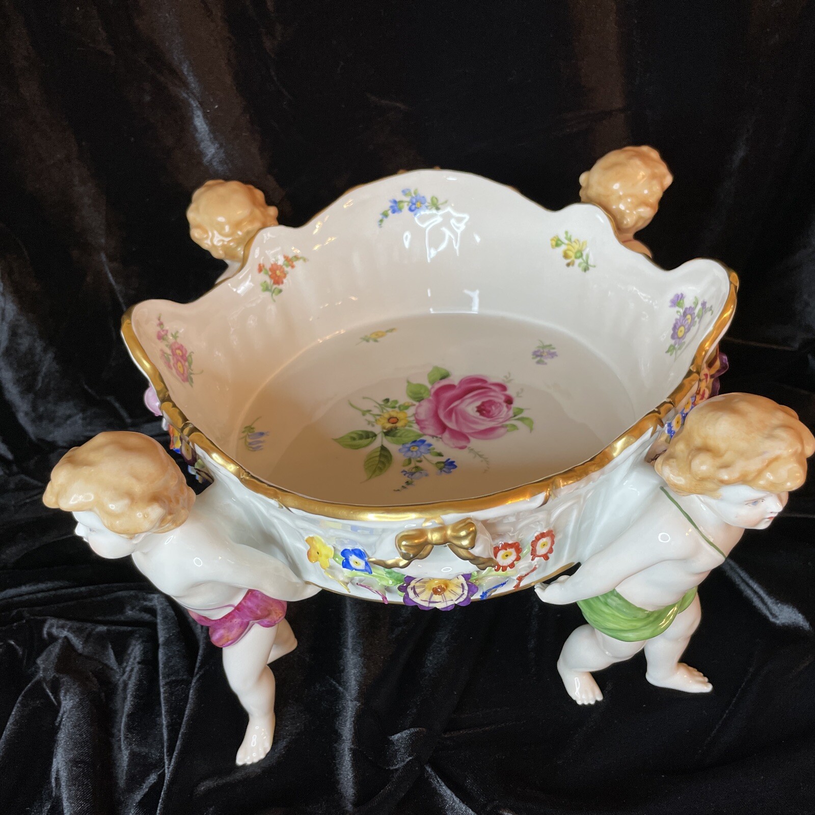 VON SCHIERHOLZ Centerpiece Large 4 Cherub Bowl C1907-1927