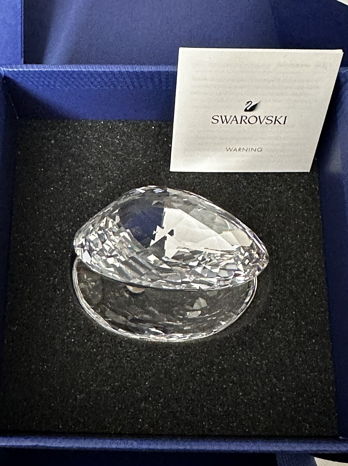 NIB Swarovski $199 Large Shell With White Pearl Crystal Clear Figurine #5285131