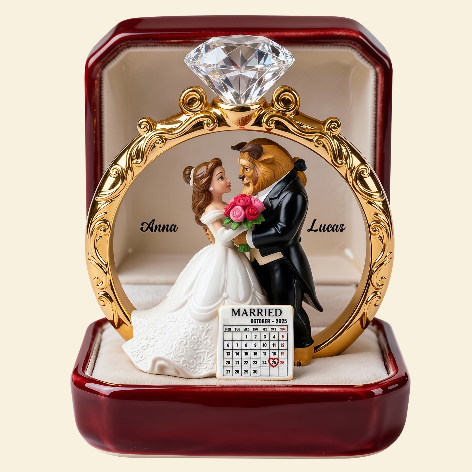 Personalized Belle Beauty And The Beast Acrylic Plaque Wooden Block Desk Decor