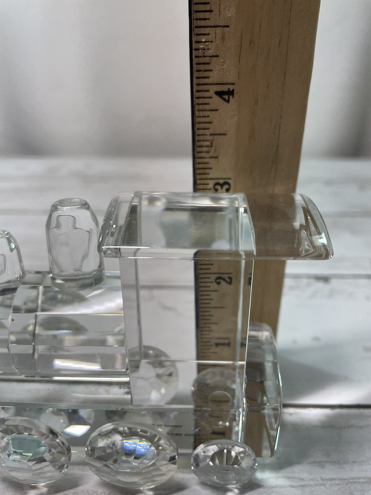 Crystal Locomotive, Cut Glass Figurine, 6.5″ long, 3″ tall, 1 lb. 4 oz. NEW