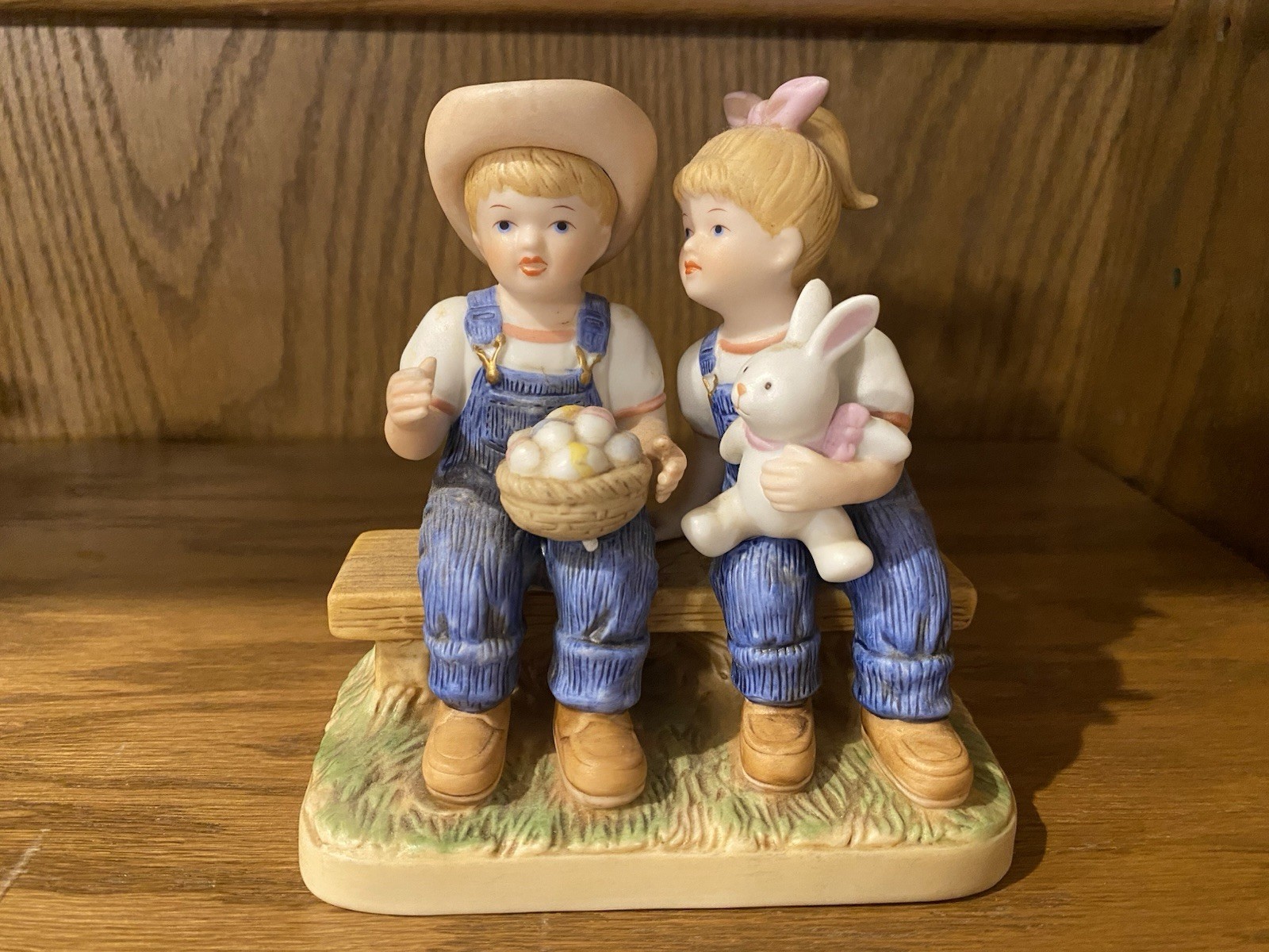2005 Homco Home Interiors Denim Days Figurine # 15358-05 EASTER JOY