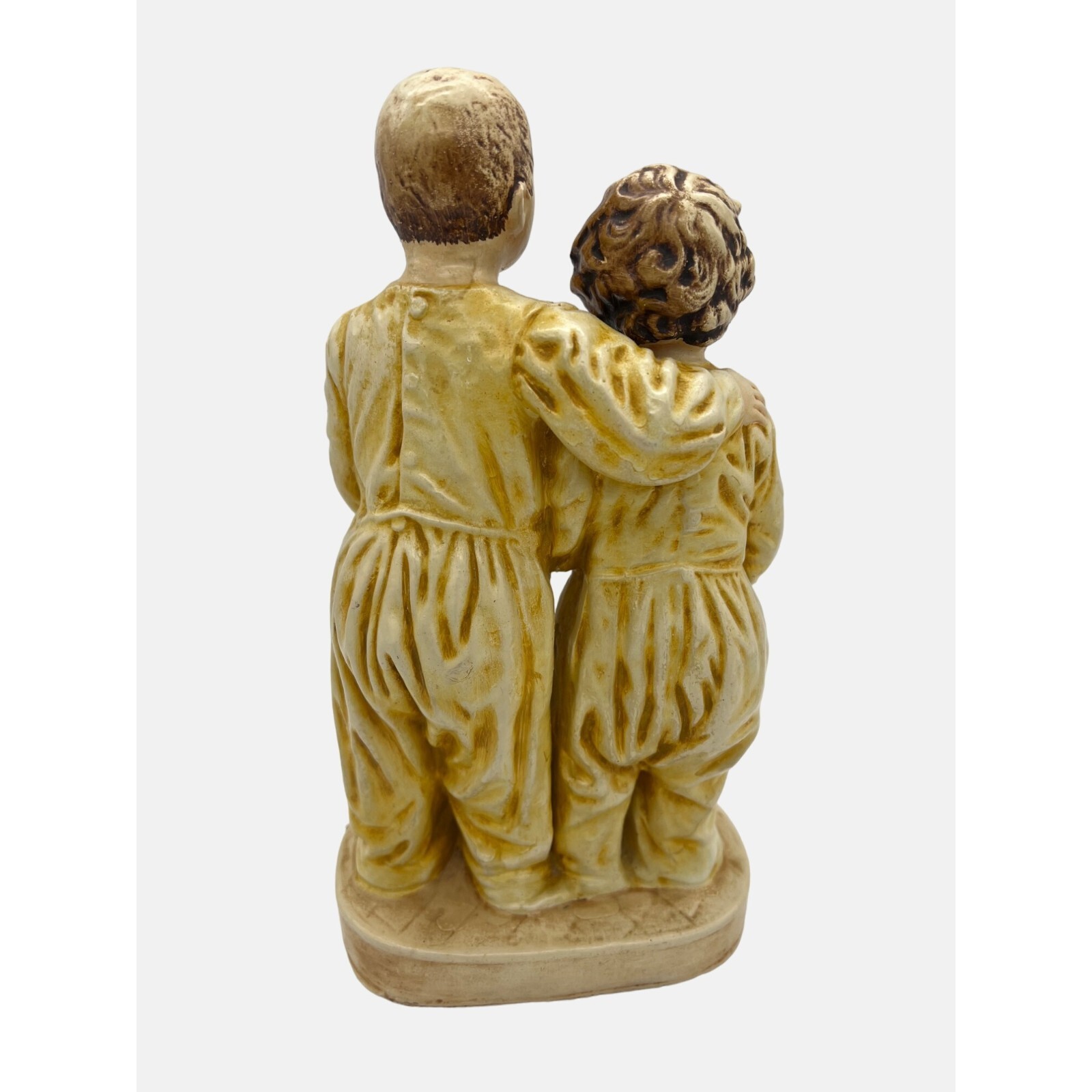 Vintage Chalkware / Plaster Figure Of Two Children Hugging 10″