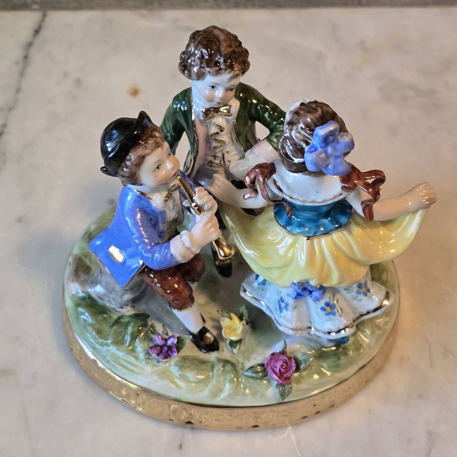 Royal viena three kids playing Music & Dance Porcelain Figurine.