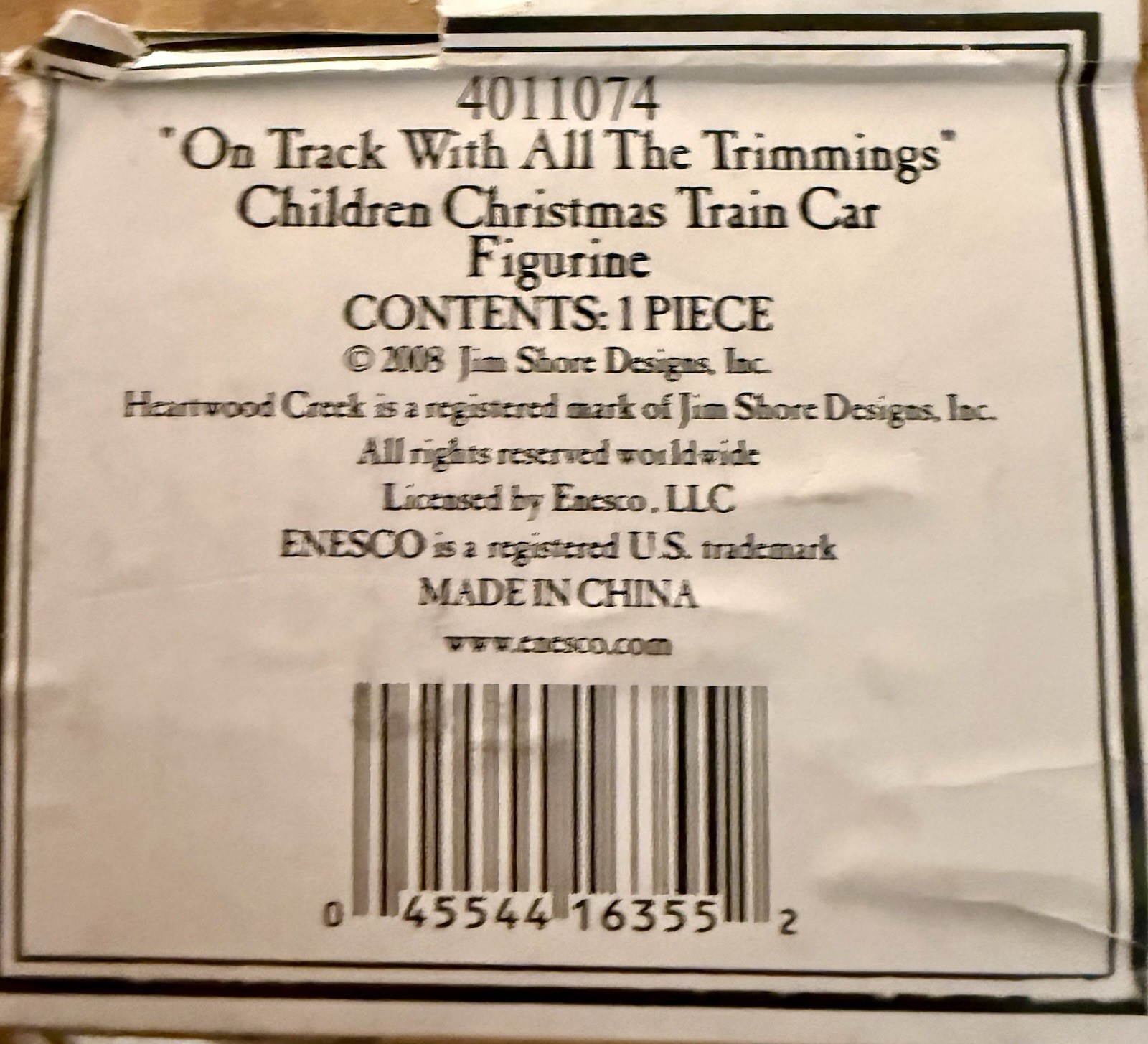 Jim Shore “On Track With All The Trimmings” Kids Christmas Train Car #4011074