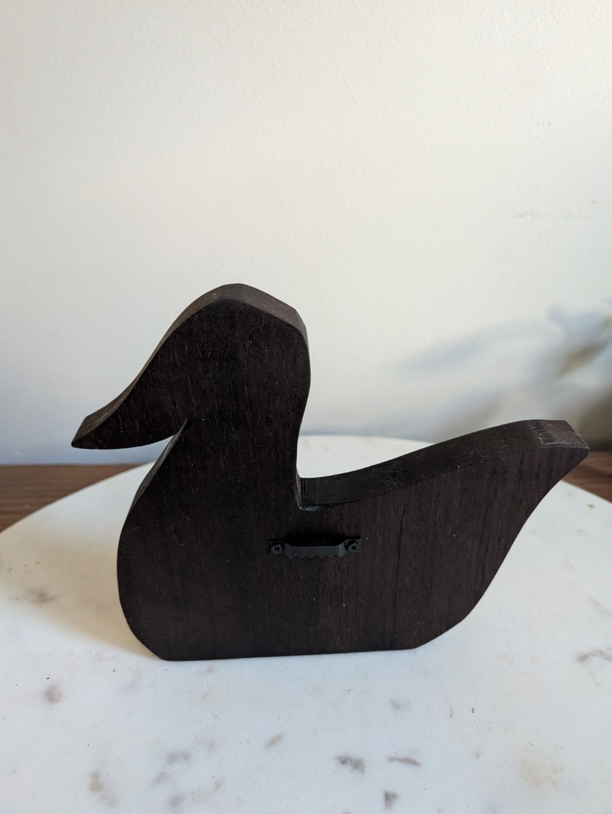 Handmade Wooden Duck Pair Mahogany Walnut Minimalist Bird Carving Decor