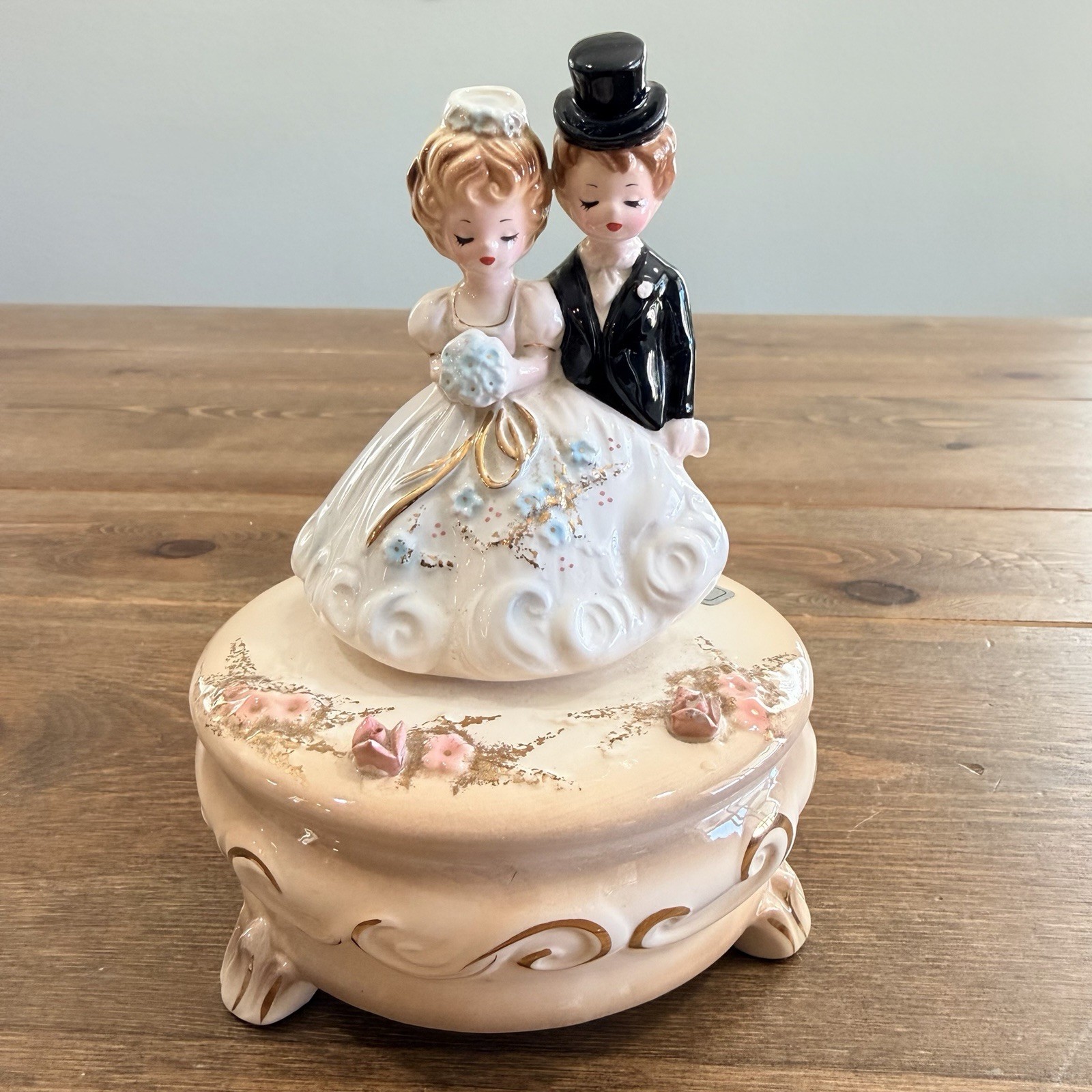 Vintage Josef Originals Bridal March bride groom wedding Music Box