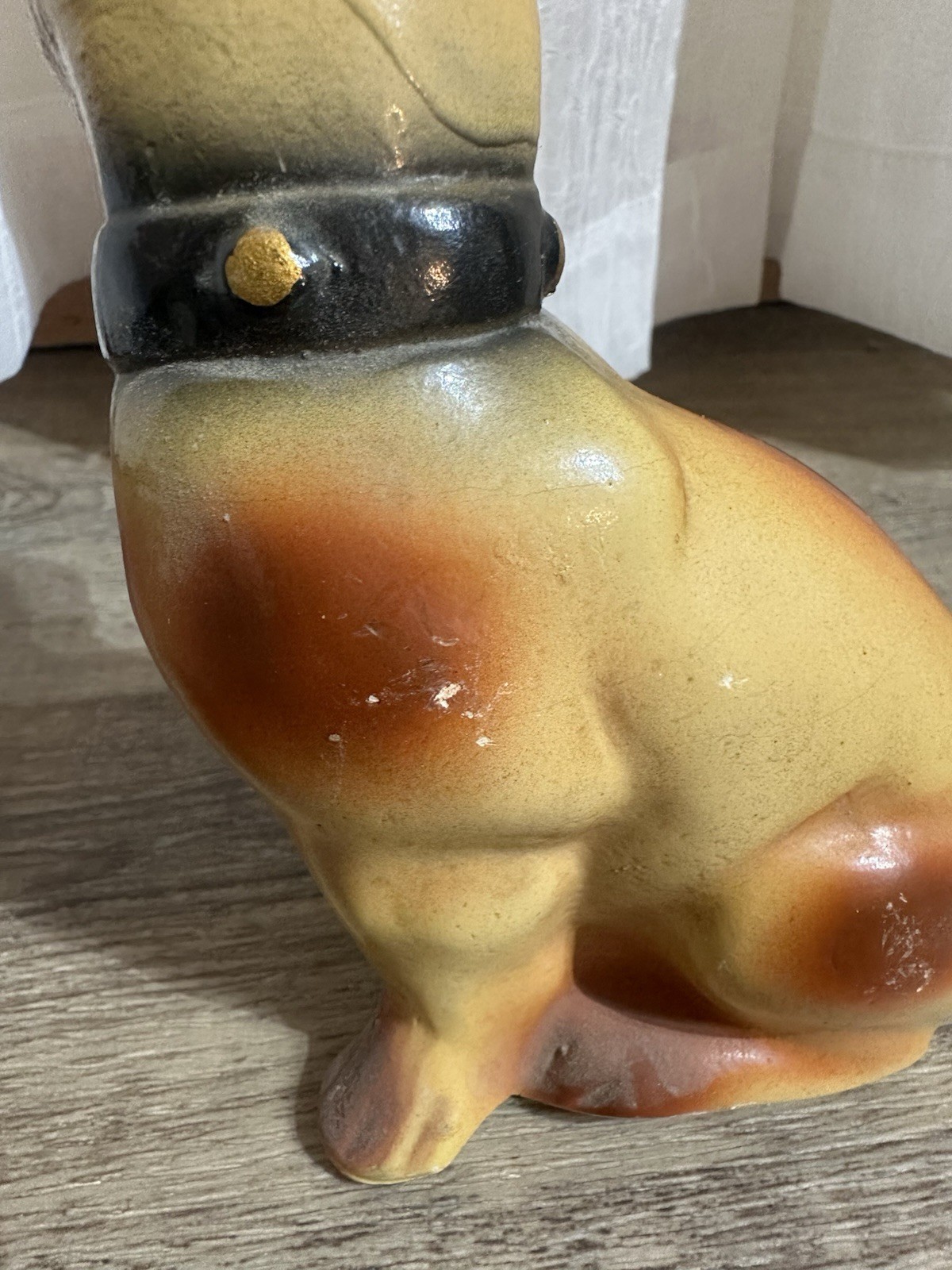 Vintage Bulldog Chalkware Plaster Figurine Statue Old Dog Carnival Fair Prize