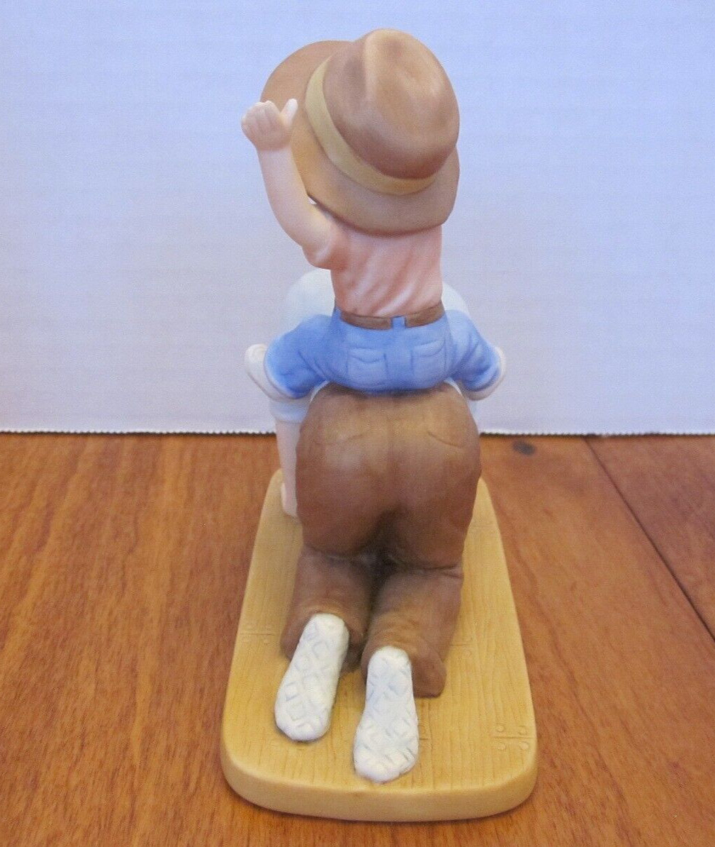 ENESCO 1986 Father & Son Series “Horsey Ride” Figurine Original Box, COA ID Card