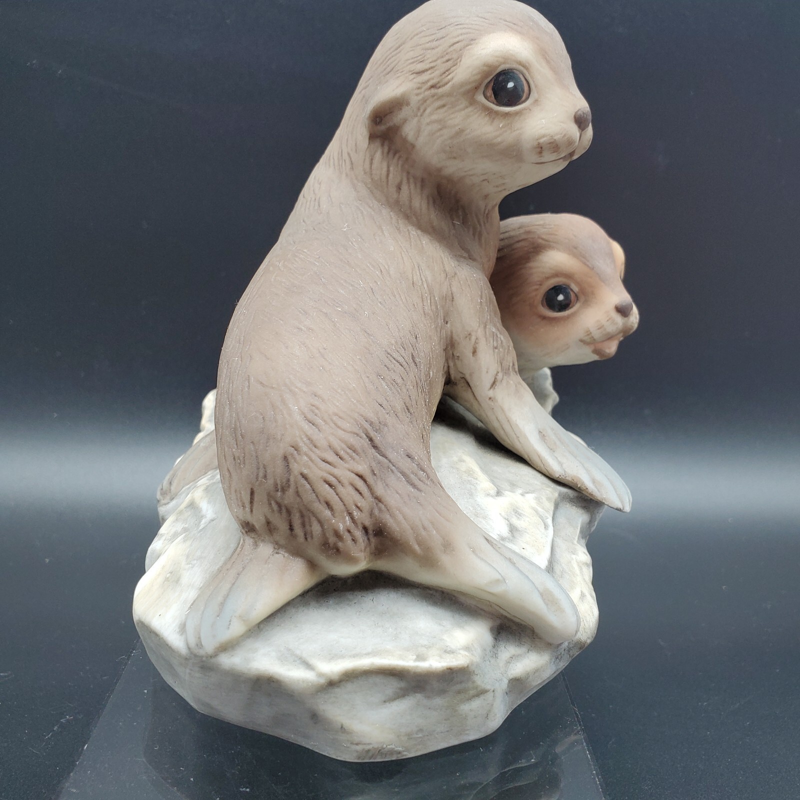 Vintage HOMCO Baby Seal Pups Masterpiece Porcelain Home Interior FIGURINE 1981