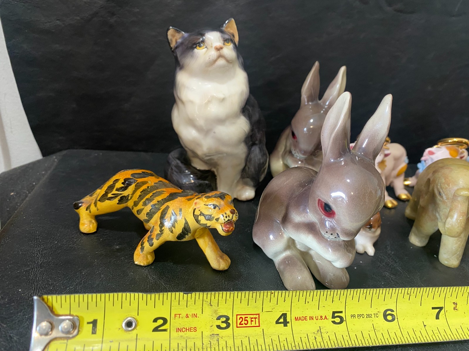 animal figures figurines statue rabbit elephant horse cat kitten lot collection