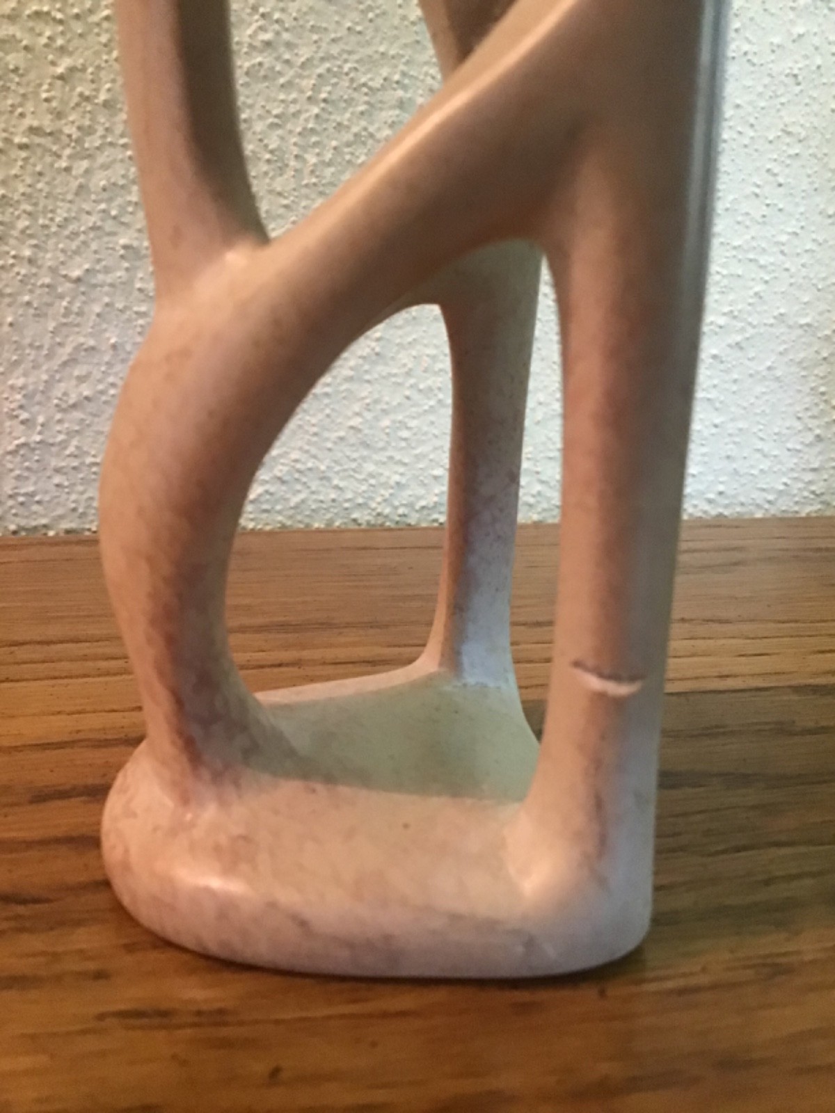 2 Hand Carved Soapstone Figures Thinking Man Abstract Statues Made in Kenya-