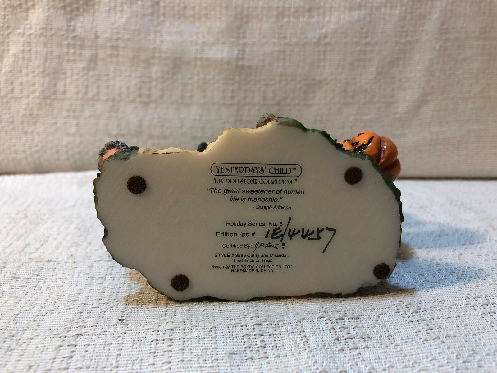 Yesterdays Child Dollstone Cathy With Miranda First Trick Or Treat Figurine 3585