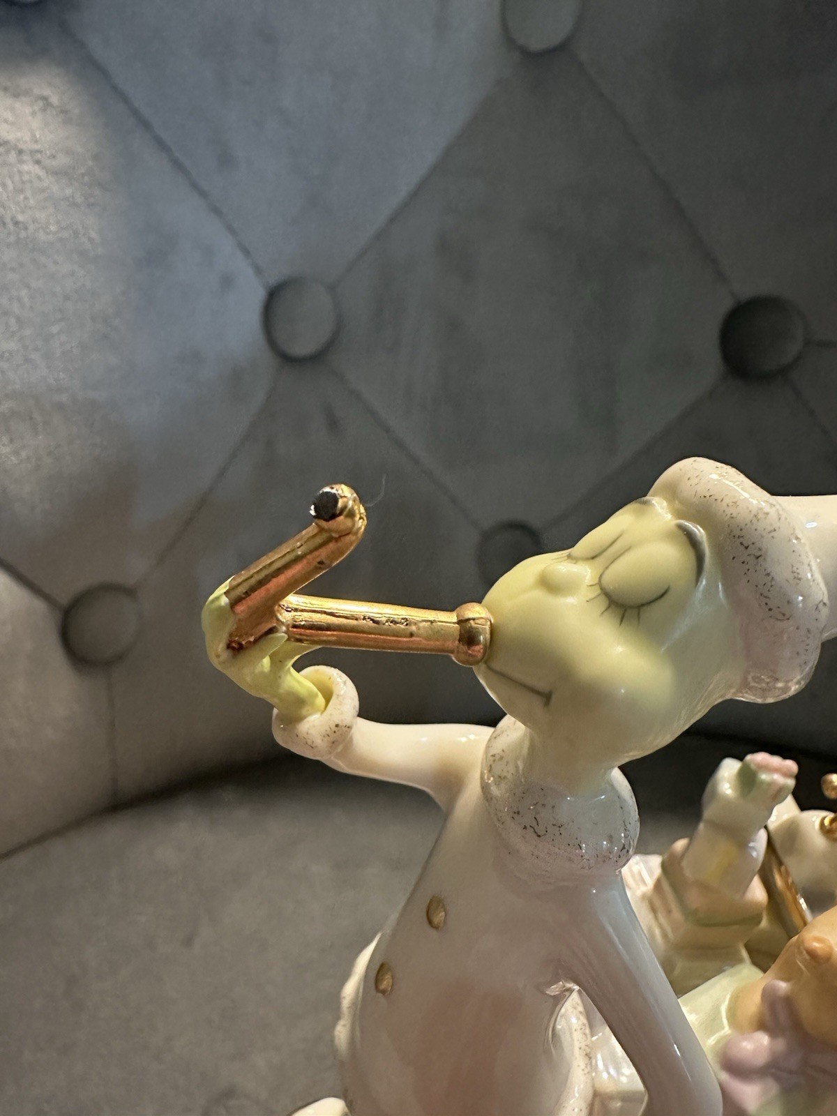 Imperfect Lenox China RETURN to WHOVILLE Grinch & Max on Sleigh Figurine As Is