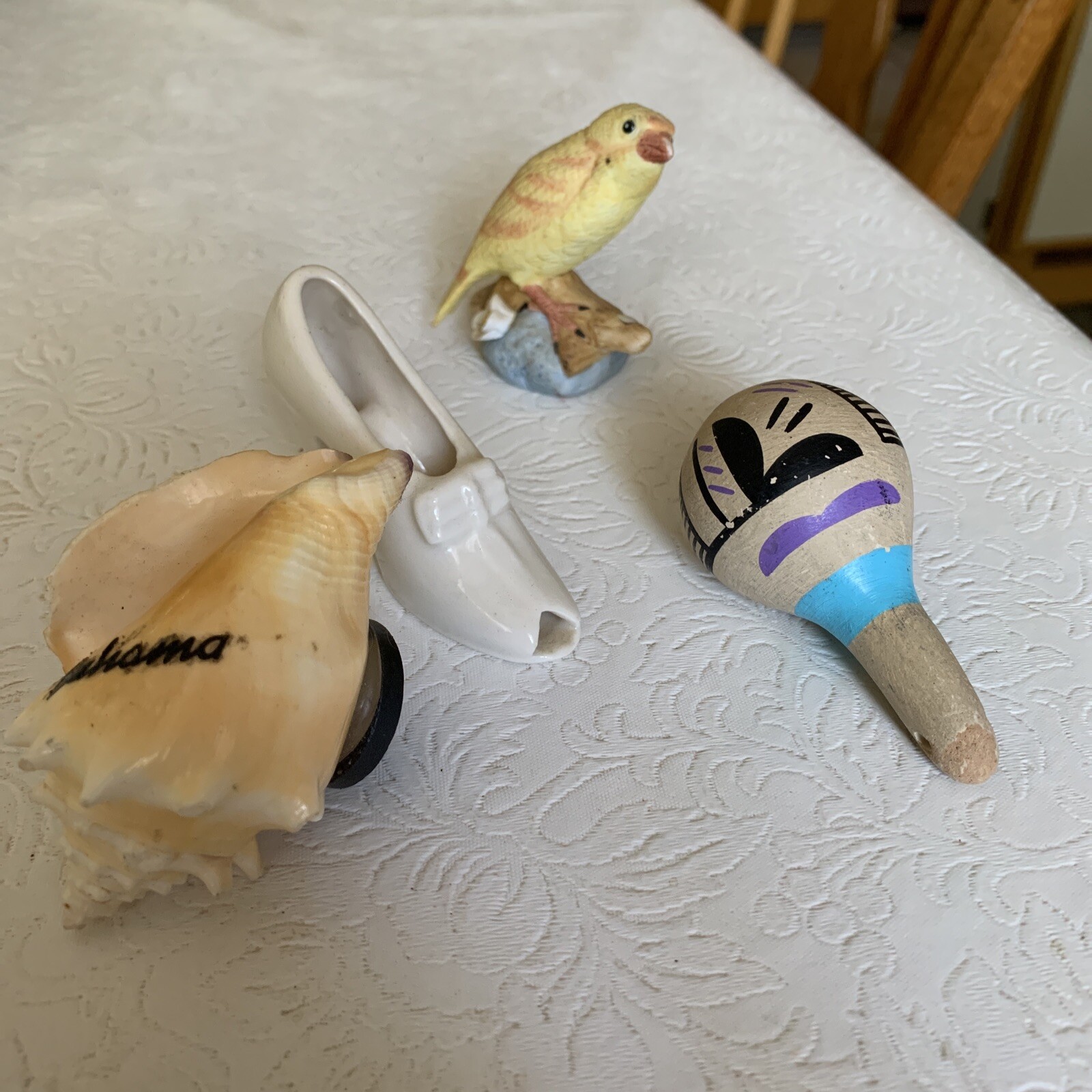 Lot Of 4 Miscellaneous Items – Lefton Bird, Bahama Shell, Shoe & Morocco