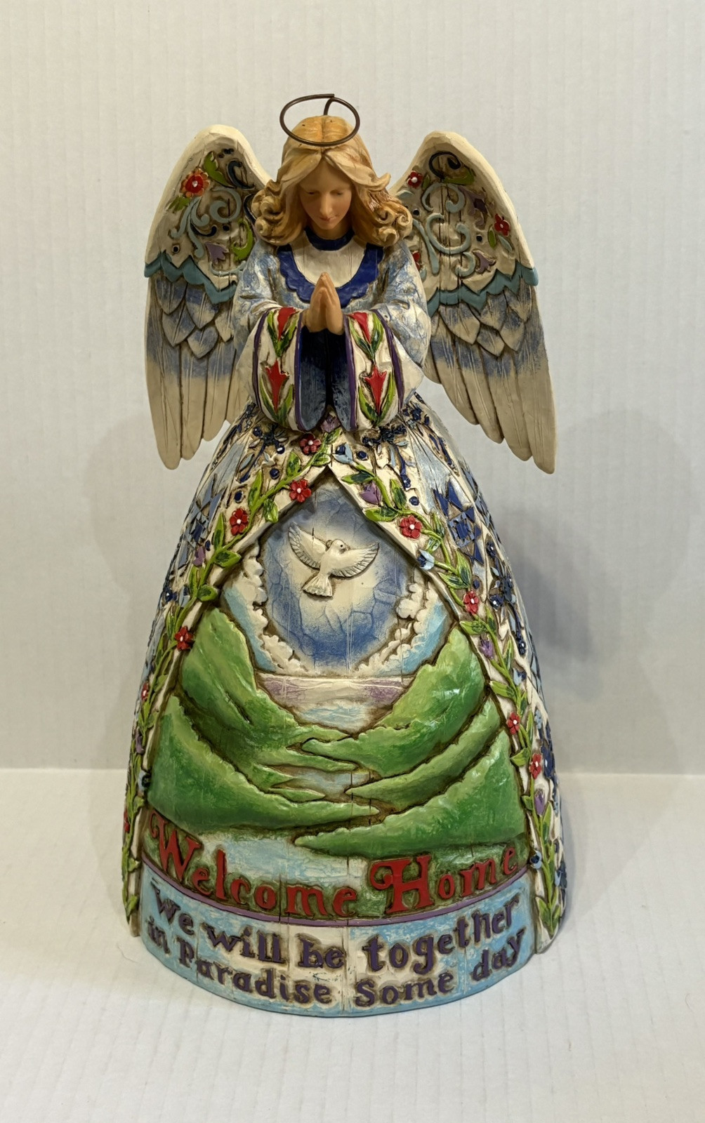 NEW 2005 Jim Shore Peaceful Journey Angel 11″ Welcome Home Together in Paradise