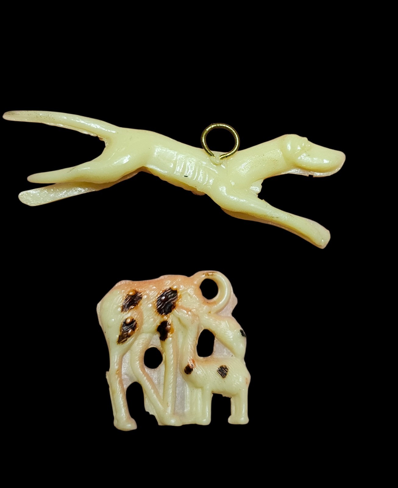 Vintage Japan Miniature Celluloid Charms Figures Animals Cracker Jack Era Set 10