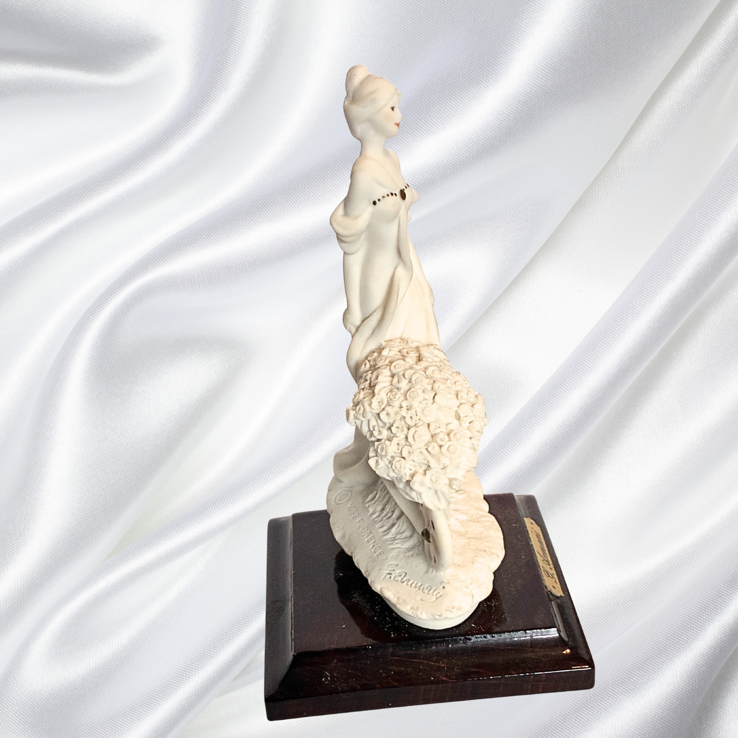 G. Armani Girl with Flower Cart Figurine – Signed – Vintage Porcelain –