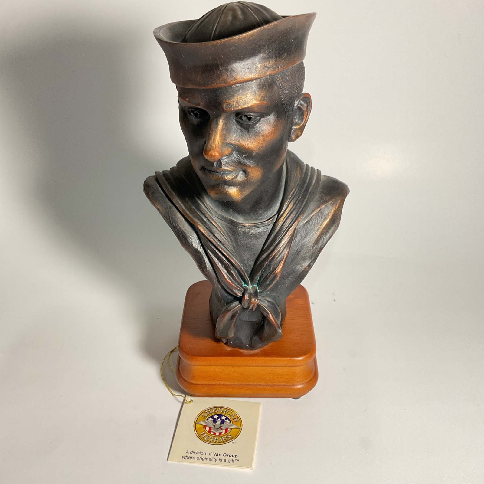 AMERICAN HEROS VANMARK SAILOR BRONZE FIGURE MUSIC BOX