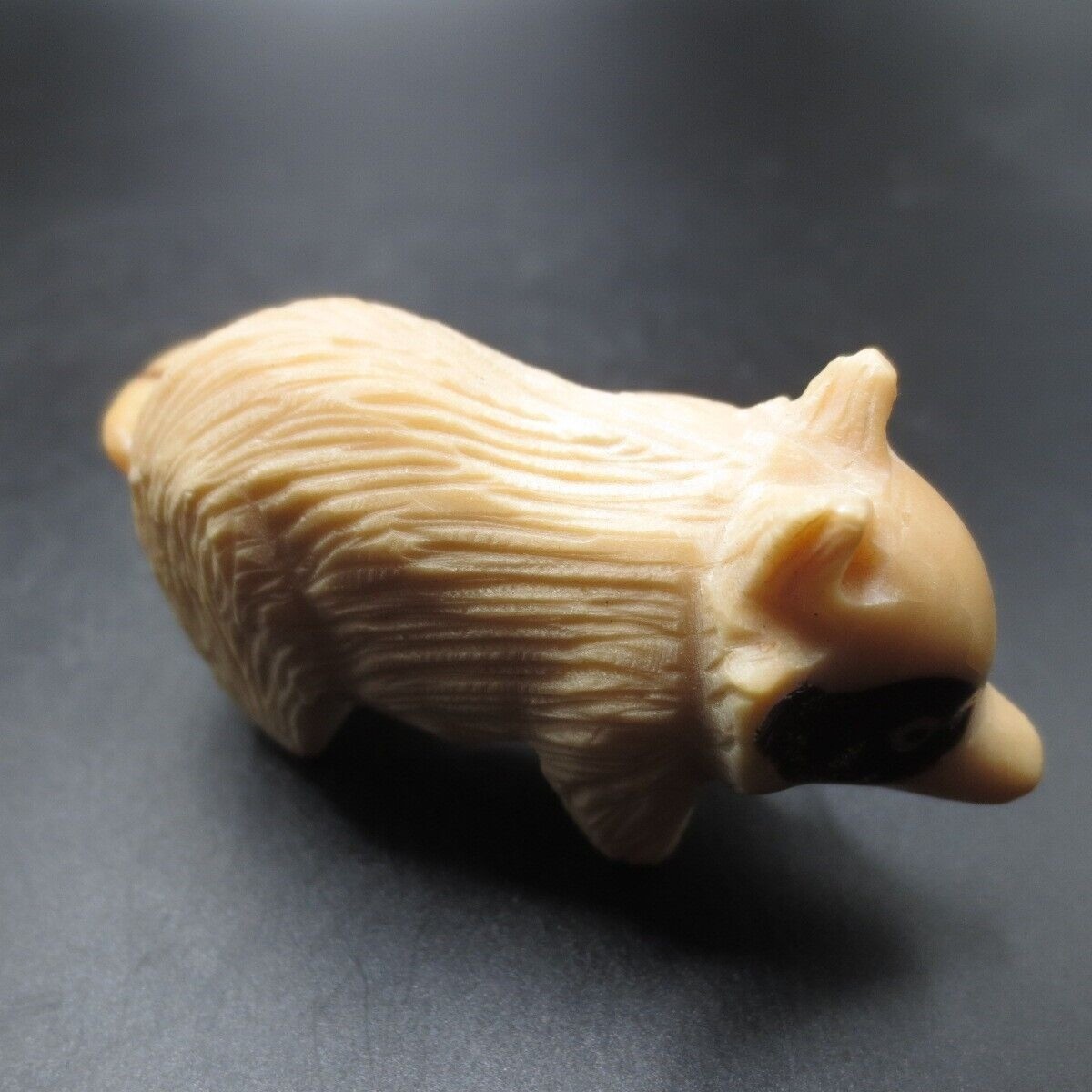 VTG Set of 2 Hand Carved Painted Stone Resin Raccoon Miniature Figurines