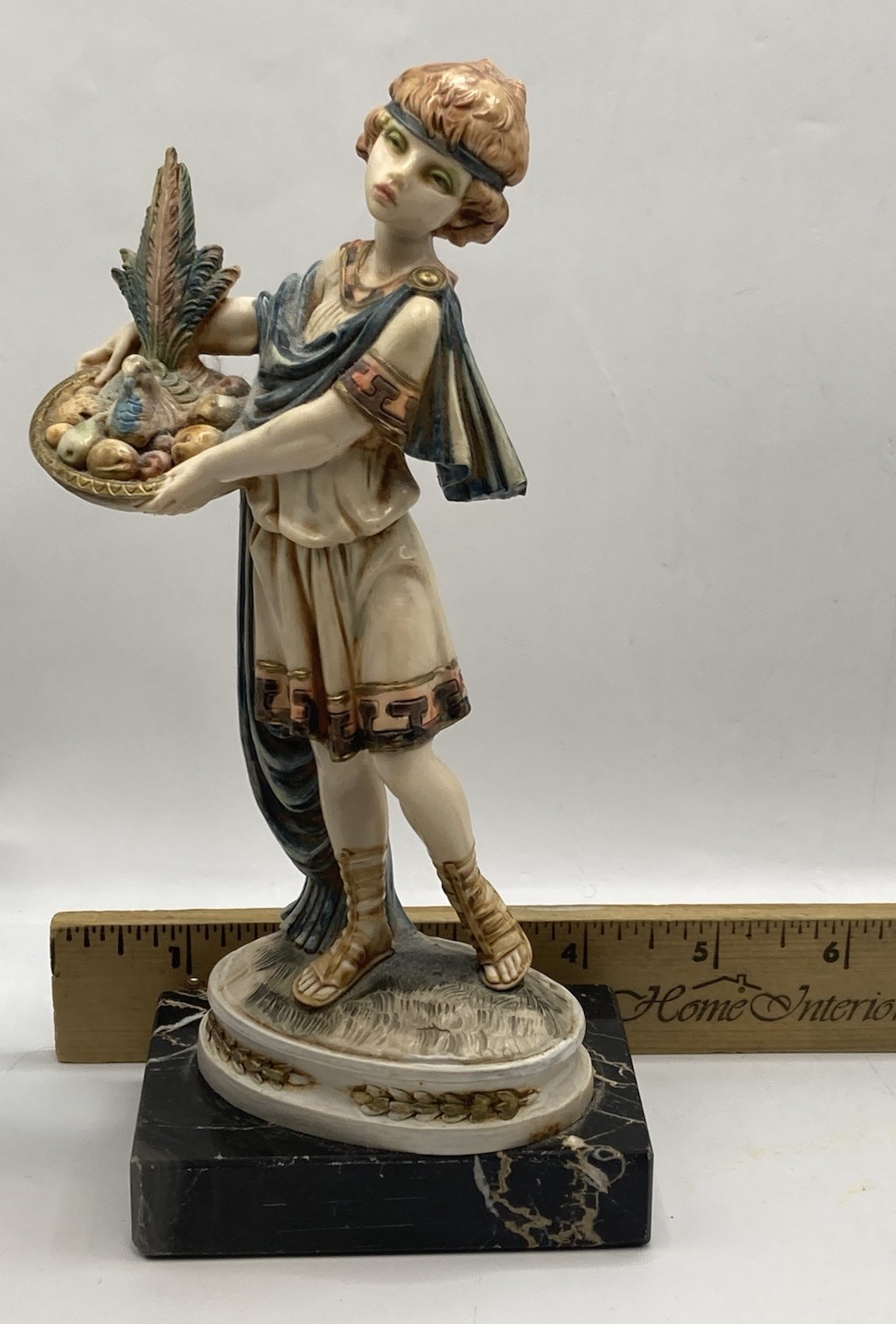 Vintage ~Fontanini Simonelli Lady Depose Italy Figurine W/Genuine Carrara Marble