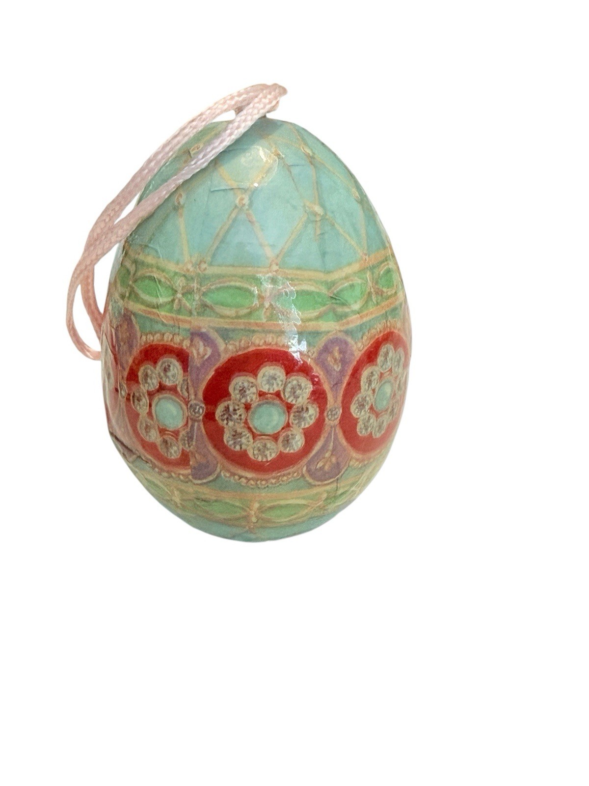 Multicolor Decoupage Easter Egg Art Decorative Egg 3”