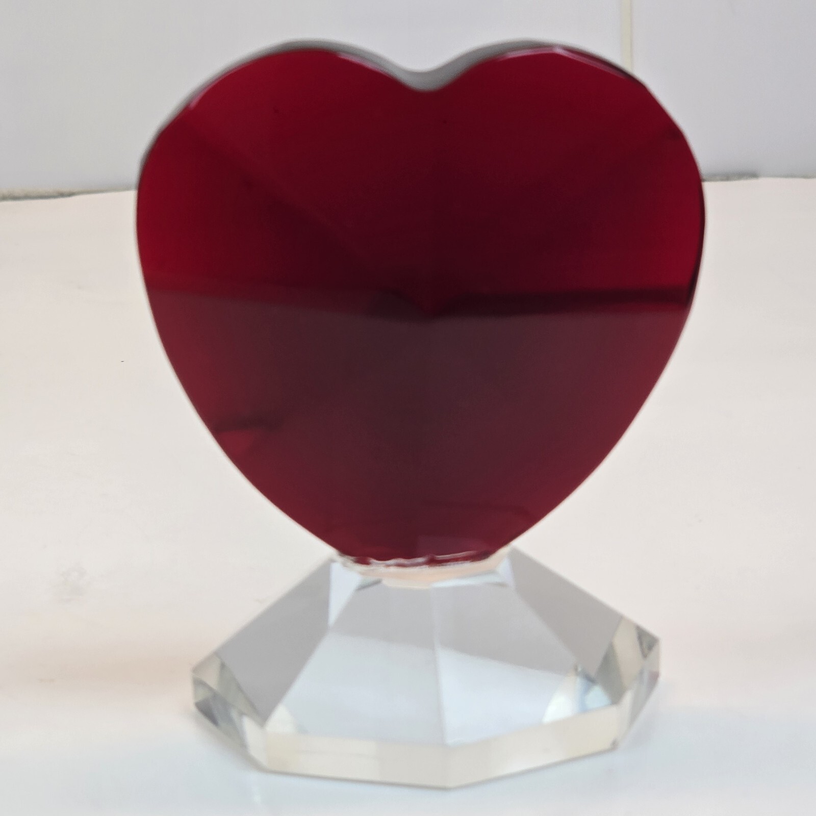 Vintage Red Crystal On Crystal Base Valentine 3.25 Inch High & Wide