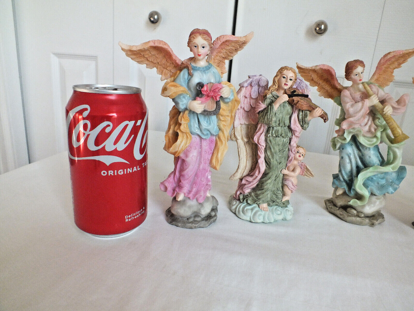 lot of 5 resin Beautiful detail ANGELS vintage 6″ and 7″ tall