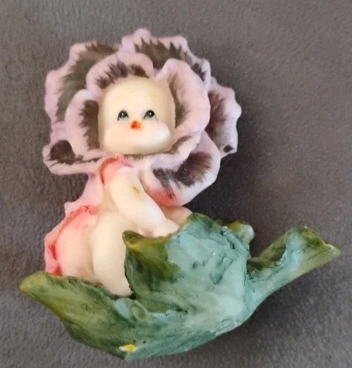 Vintage ceramic collectable flower baby figurines