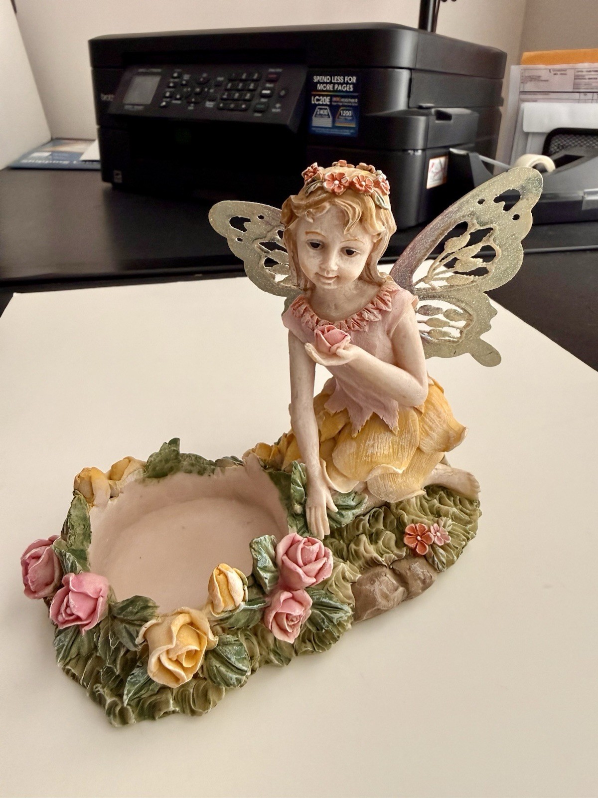 Unique Vintage Ceramics Fairy Candle Holder Figurine
