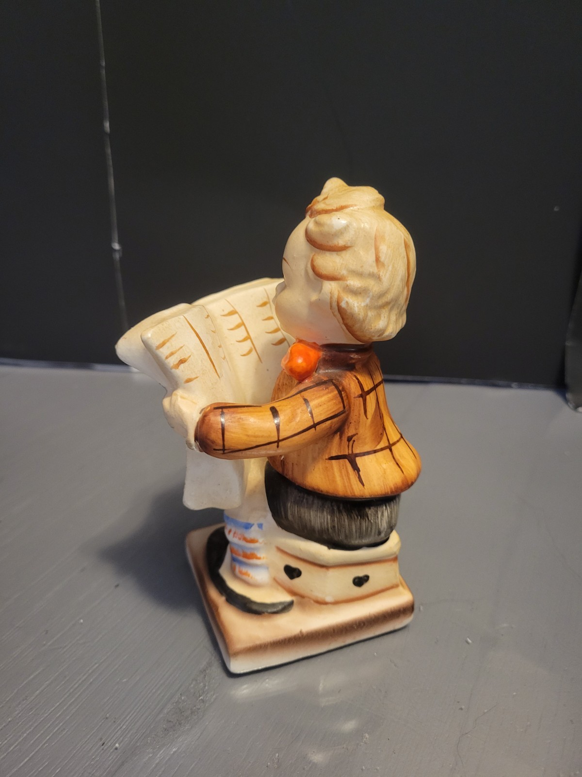 Vintage Lefton American Children News Porcelain Figurine Daily Mail Mcm