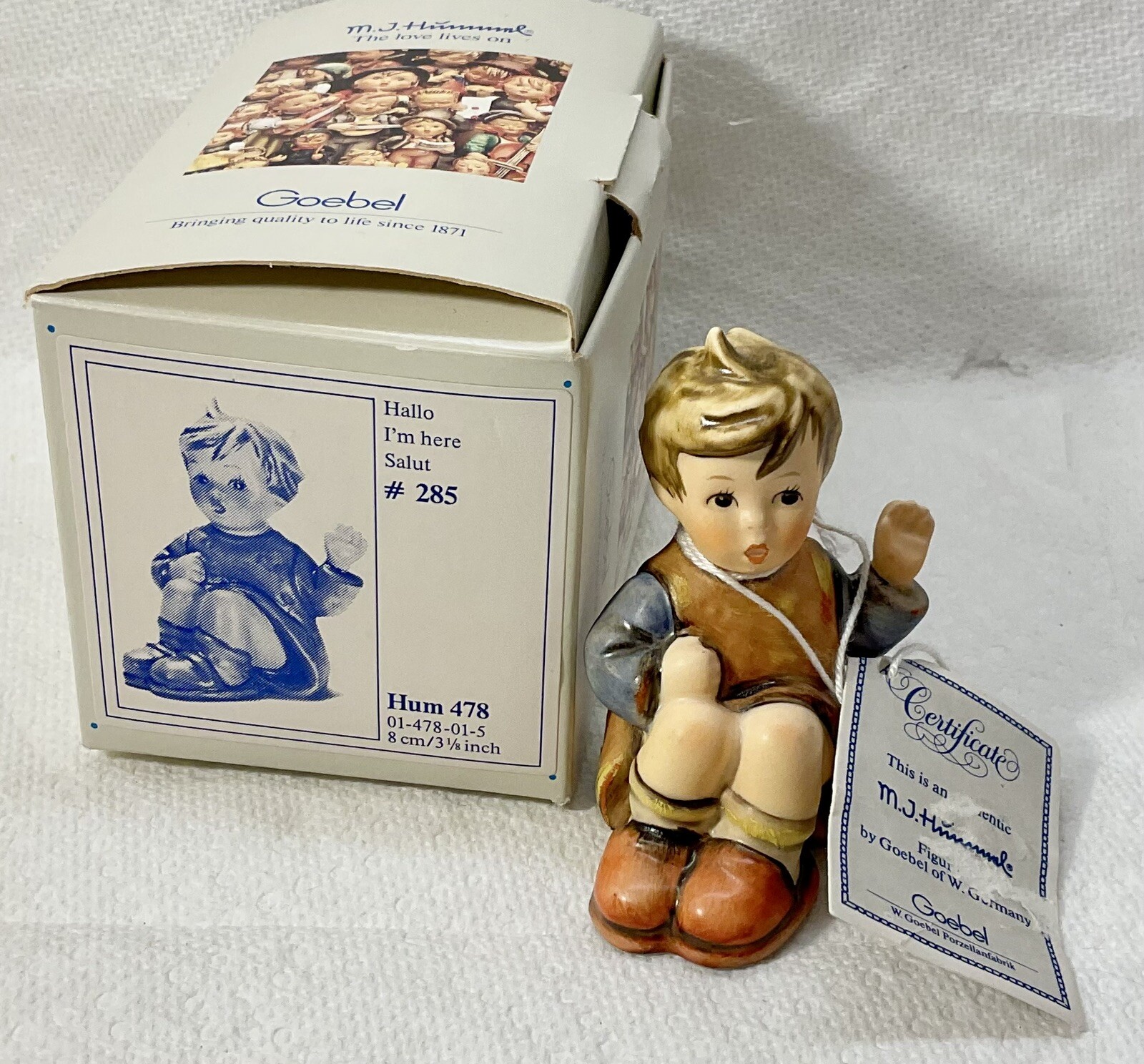 M.I. Hummel Goebel ‘Hallo I’m Here’ 3.0″ #478 w/Box -W. Germany ~Fast Shipping~