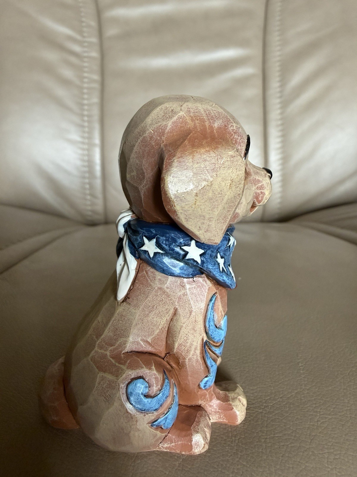 Jim Shore Heartwood Creek Patriotic Puppy Dog w/ Bandana 3.5” EUC