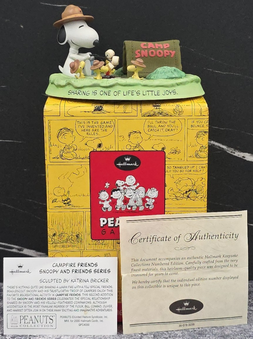 Hallmark 2000 Peanuts Gallery “CAMPFIRE FRIENDS” 2nd Ed #4978 Snoopy Woodstock