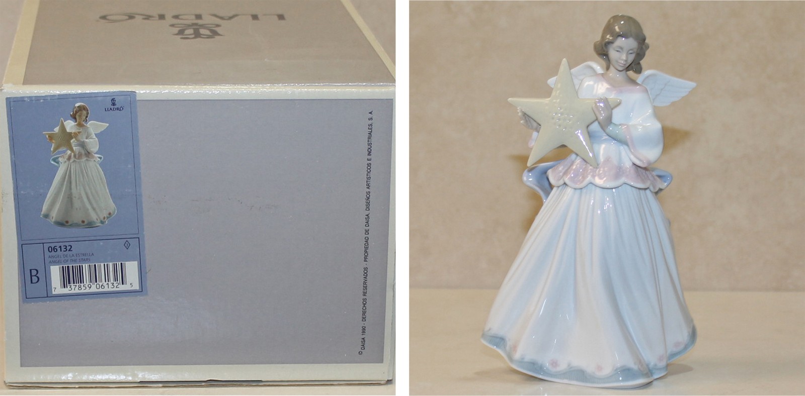 Lladro Figurine Angel of the Stars – Tree Topper, (6132) 8.25 NIB