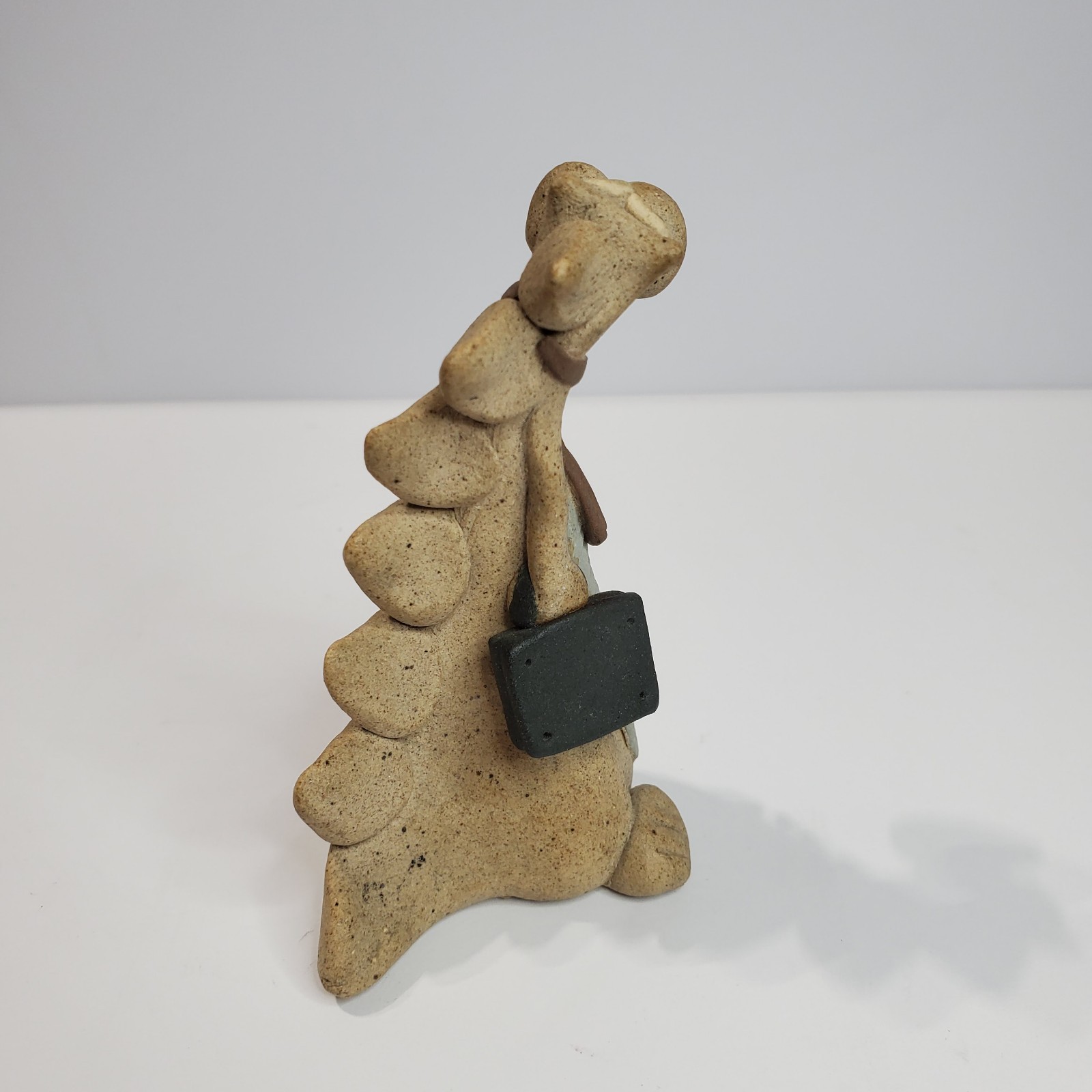 Vintage Clay Figurine – Business Dragon with Briefcase & Tie – Moore Signed