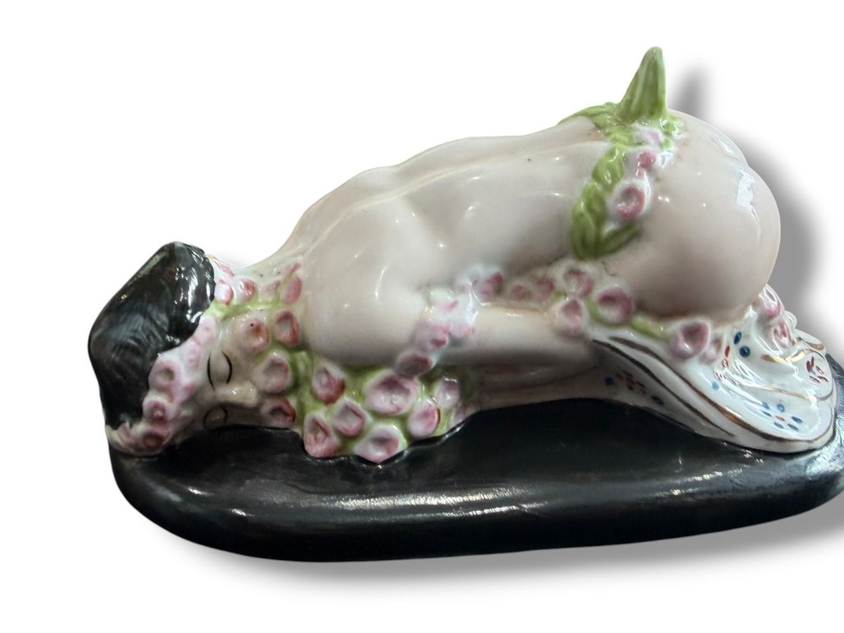 Antique Statue Woman Paperweight Nude Sculpture Porcelain Lady Deco Art Female