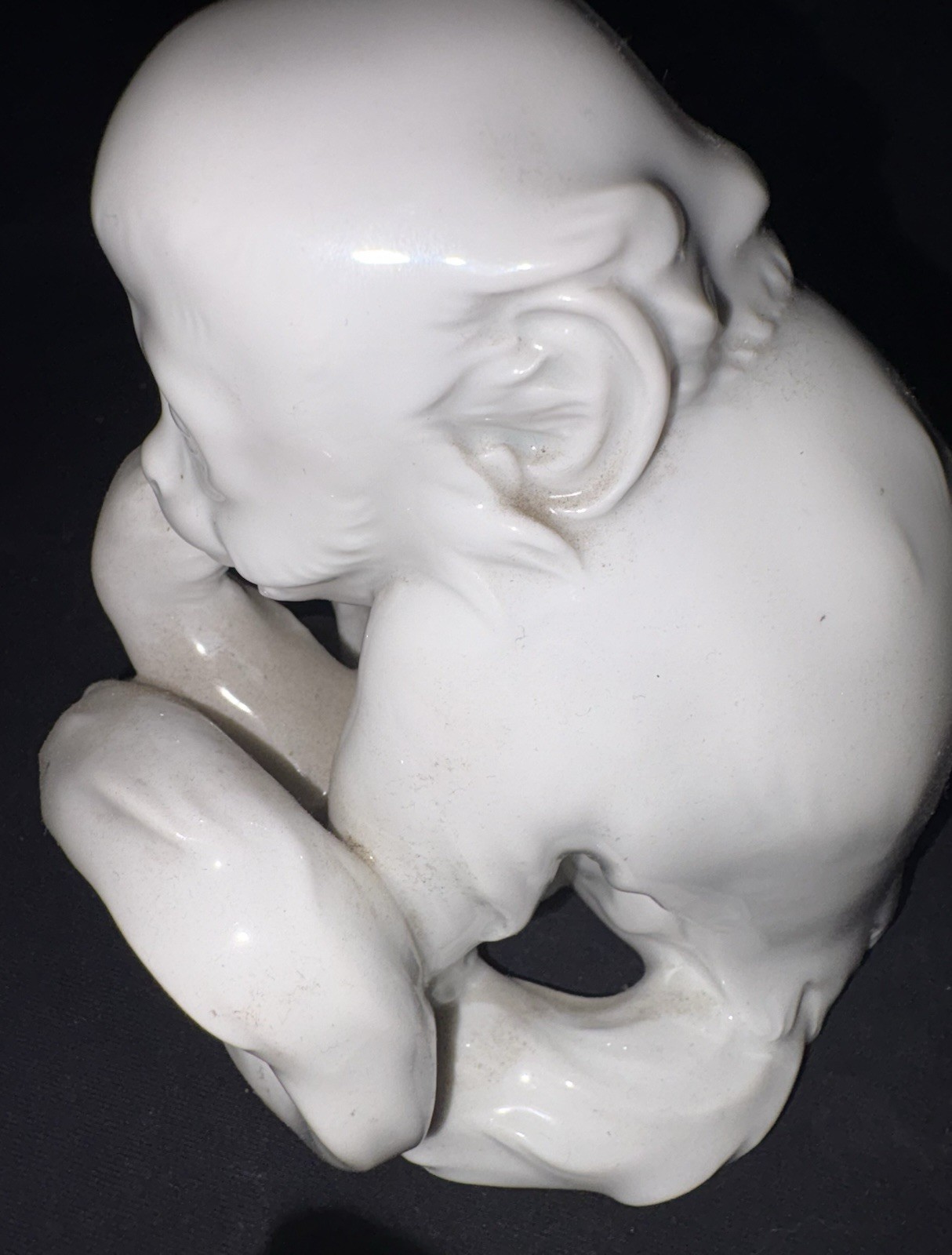 Antique Robert Ullmann Royal Vienna Augarten Wien Austria White Porcelain Monkey