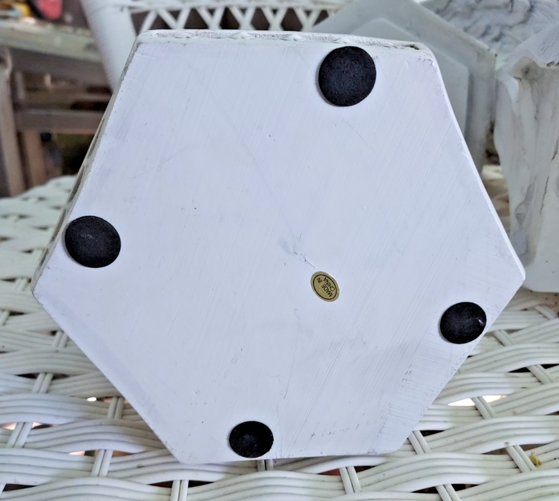 White Stone Look Weeping Mourning Angel Memorial Urn Keepsake Hexagon Box 10″