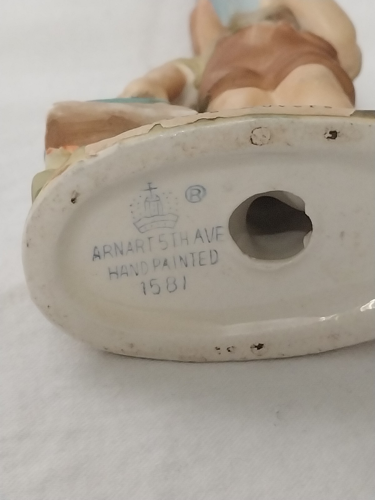 Vintage Arnart 5th Ave Handpainted #1581 Young Lovers Porcelain Boy Figurine