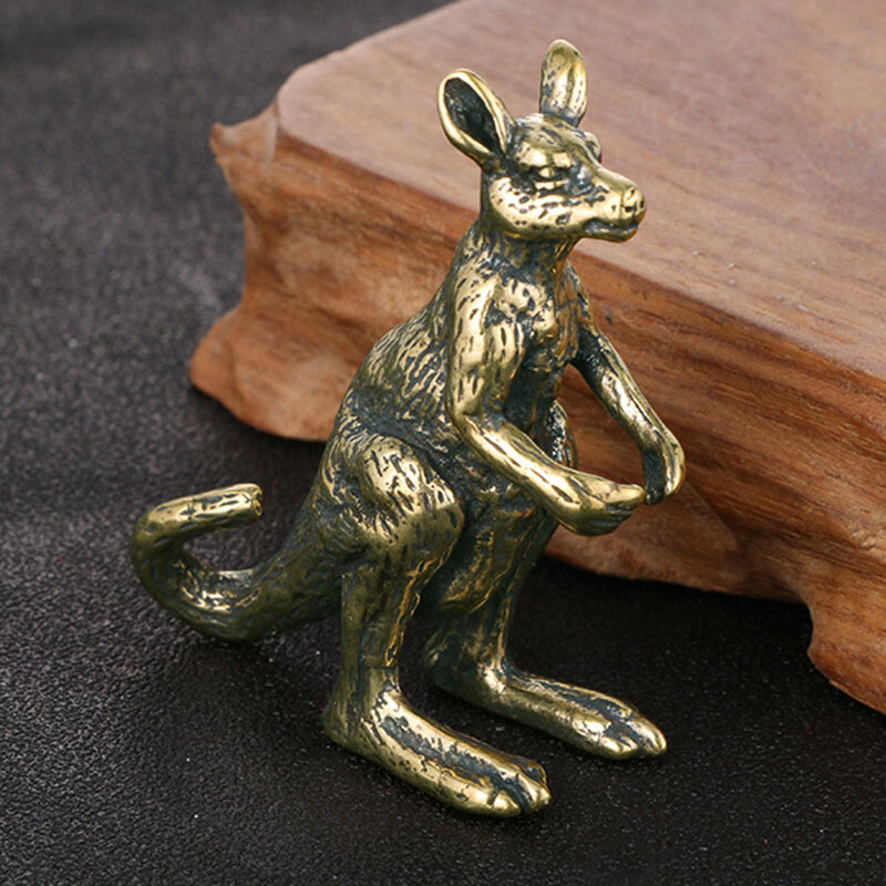 Brass Kangaroo Figurines Statue Home Ornaments Animal Figurines Gift