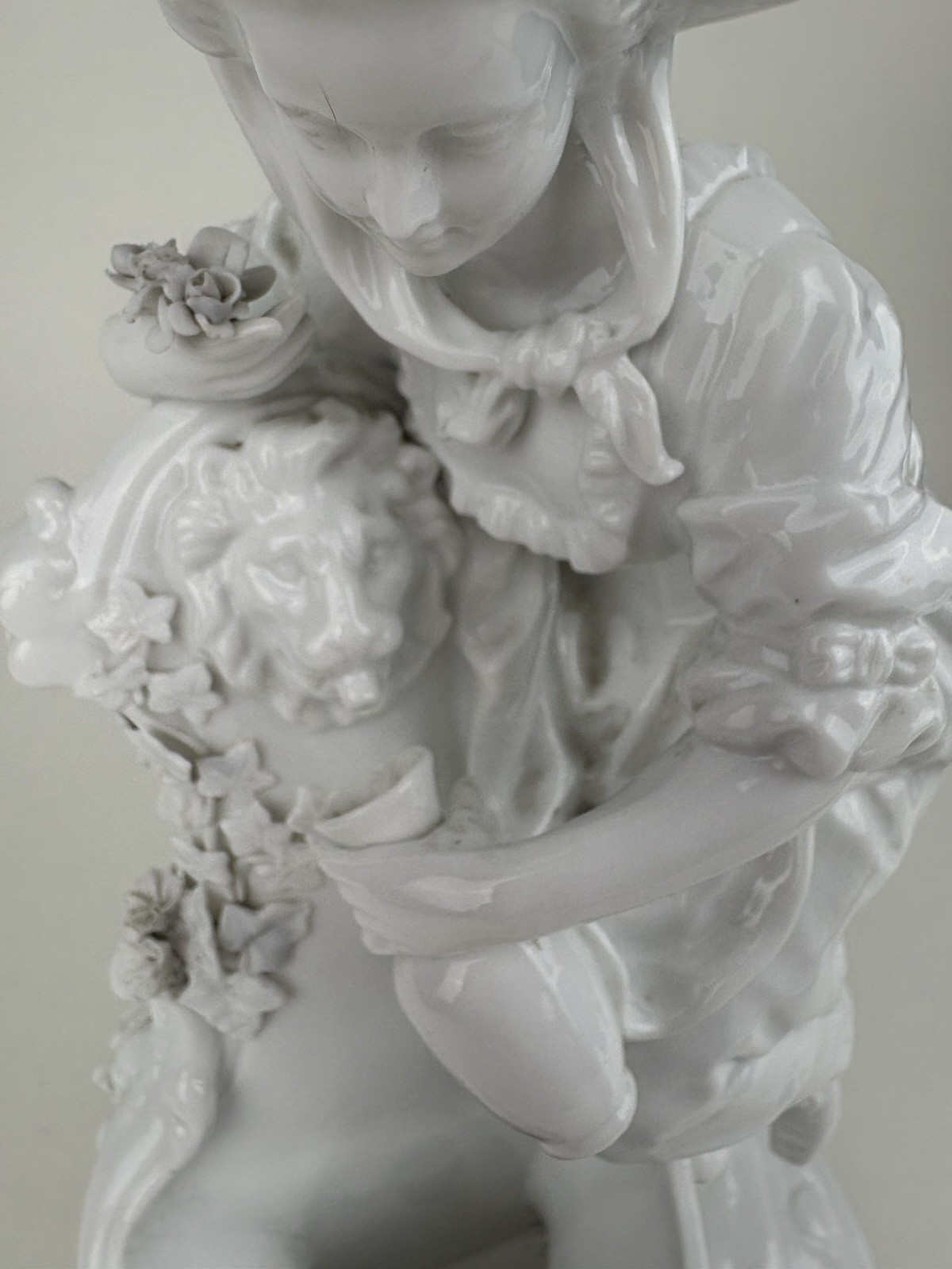 Samson Paris Porcelain Blanc-de-Chine Figural Lamp Base Woman At Fountain 19th C