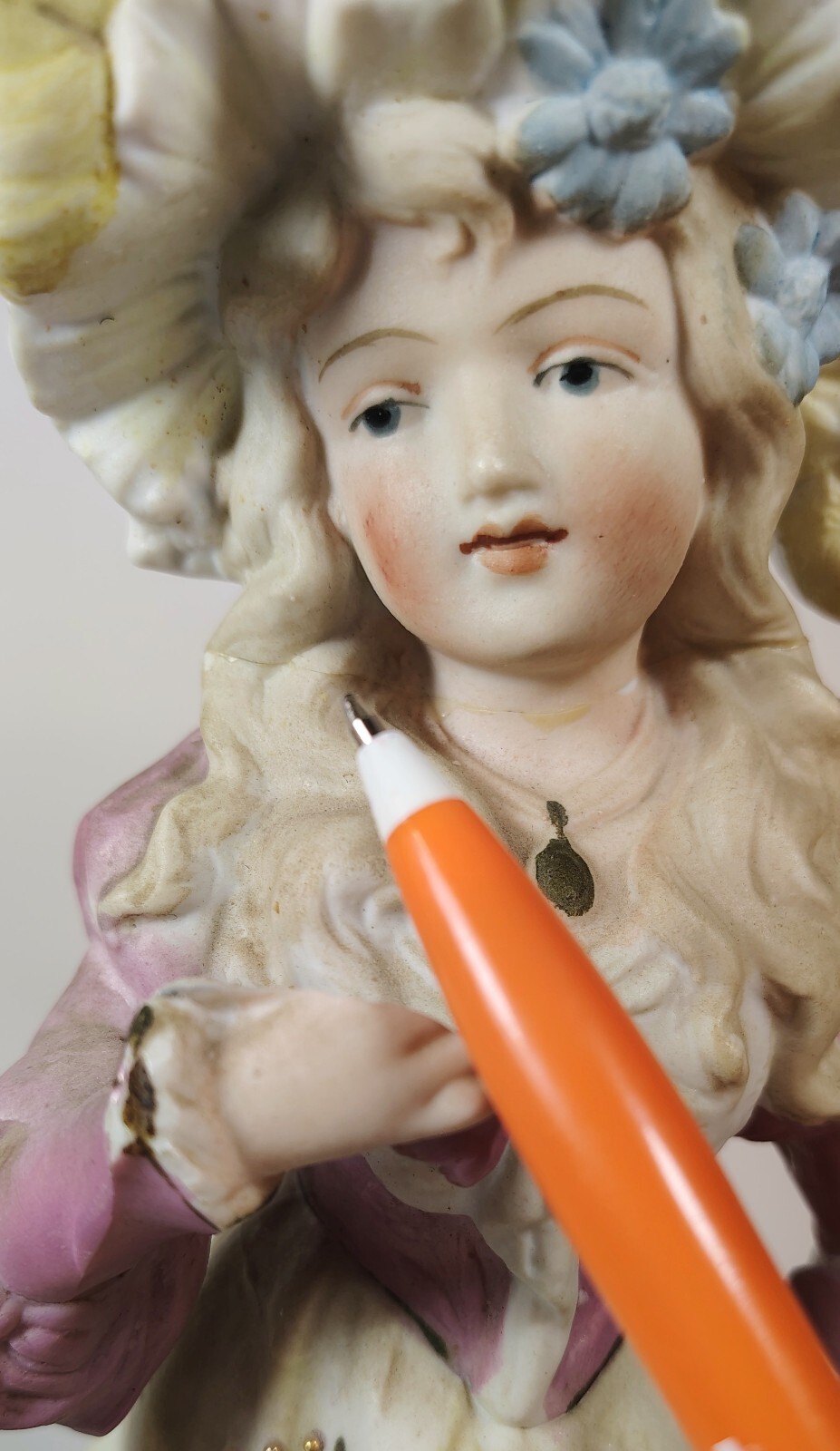 Pair Of Antique Bisque Figurines Romantic Courting Young Couple 12″ Tall (Read)