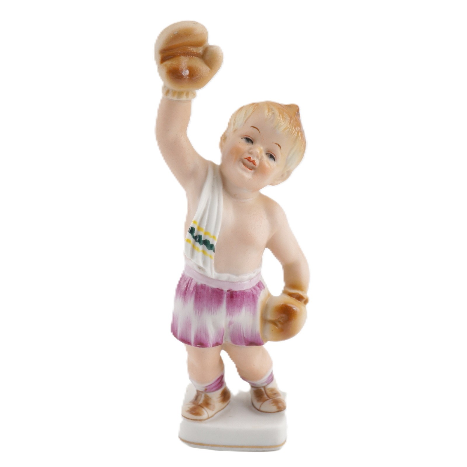 Vintage 1950’s Ucagco Hand Painted Boy Boxer Boxing Man Sport Figurine Statue