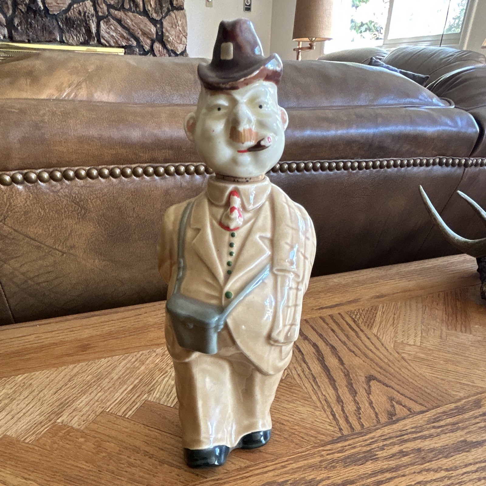 Ceramic Man Figurine in Suit & Hat Marked Germany Glossy Multicolor Adults