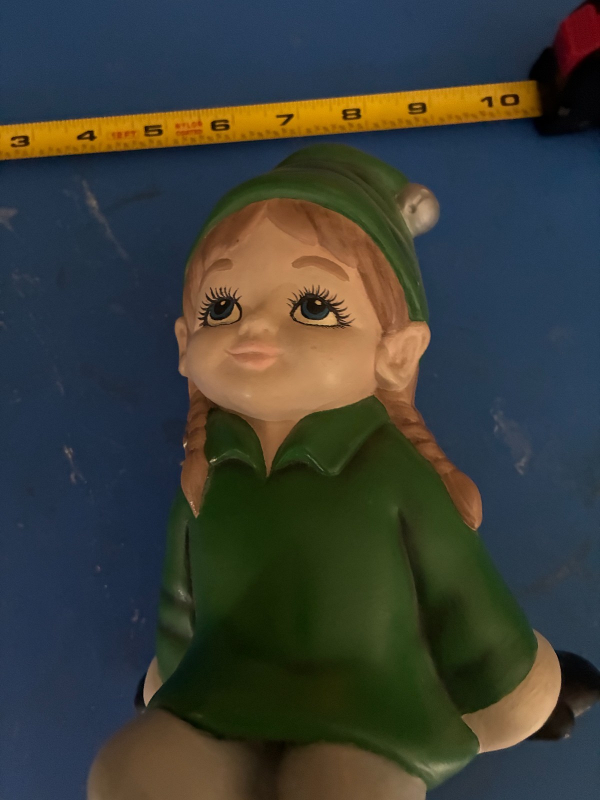 VINTAGE PIXIE ELF SHELF HANGER FIGURINE