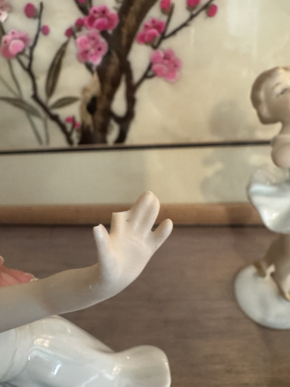Wallendorf Porcelain Ballerina Figurines Set4 White & Gold German Ballet Dancer
