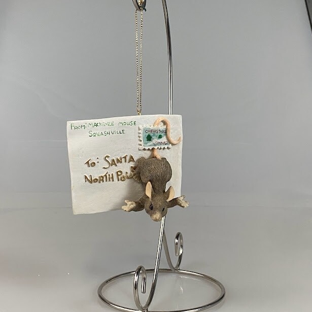 Charming Tails Christmas Tree Ornament Mackenzie Mouse Letter To Santa