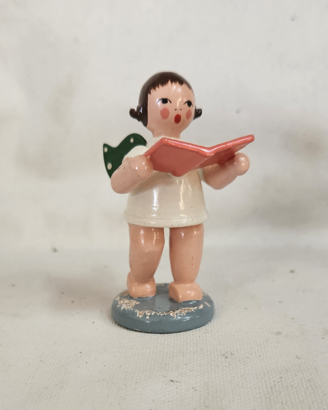 Vintage Ellmann Miniature Angel Musician Singing Silent Night Germany