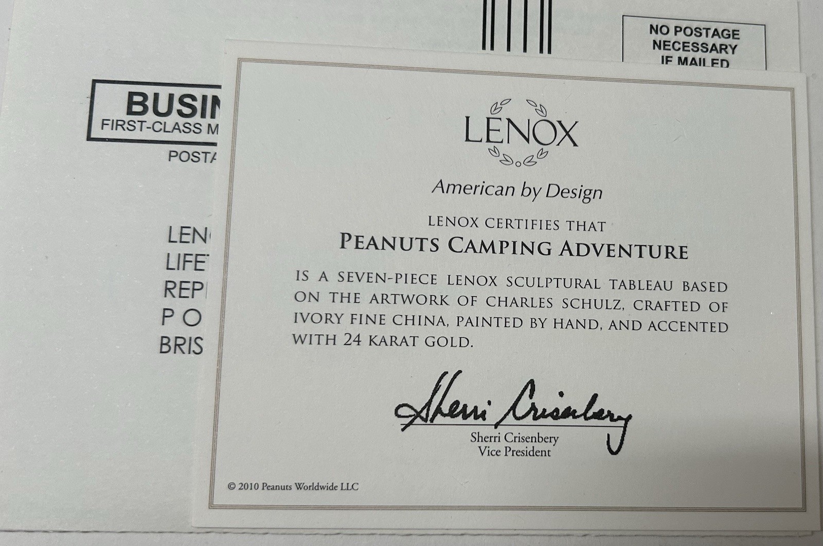 Lenox Peanuts “Camping Adventure” Complete Set Of 7-COA & Original Box
